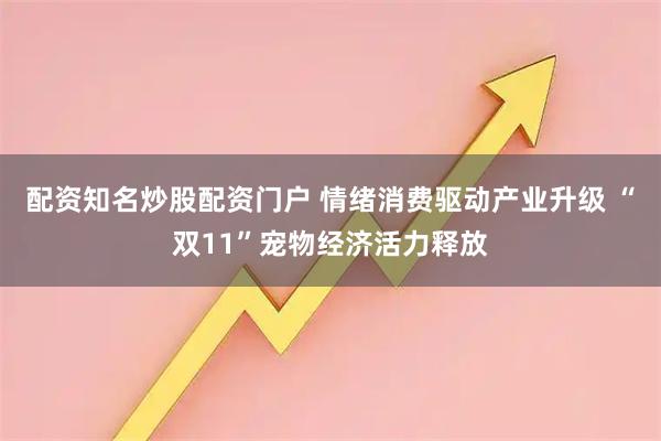 配资知名炒股配资门户 情绪消费驱动产业升级 “双11”宠物经济活力释放