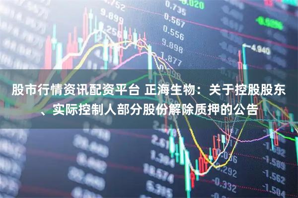 股市行情资讯配资平台 正海生物：关于控股股东、实际控制人部分股份解除质押的公告